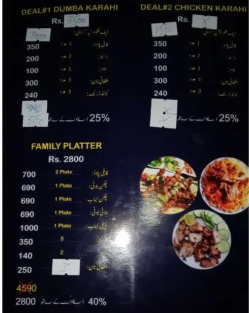 Nisar Charsi Tikka Lahore Menu Family Platter