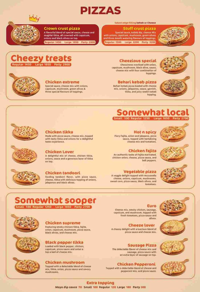 Cheezious Pizza Menu and Prices